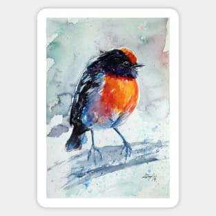 Red-capped robin Sticker